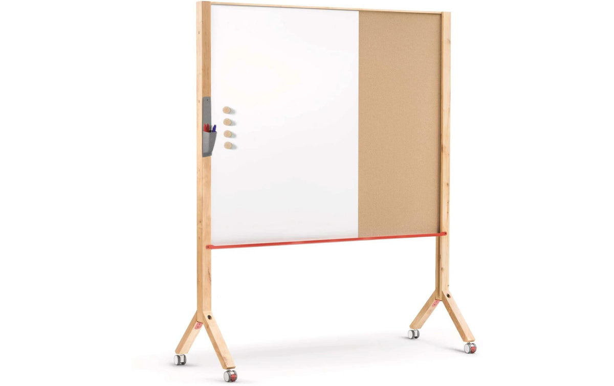 MAUL Mobiles Whiteboard – Kork, Holzrahmen – 150 × 120 cm
