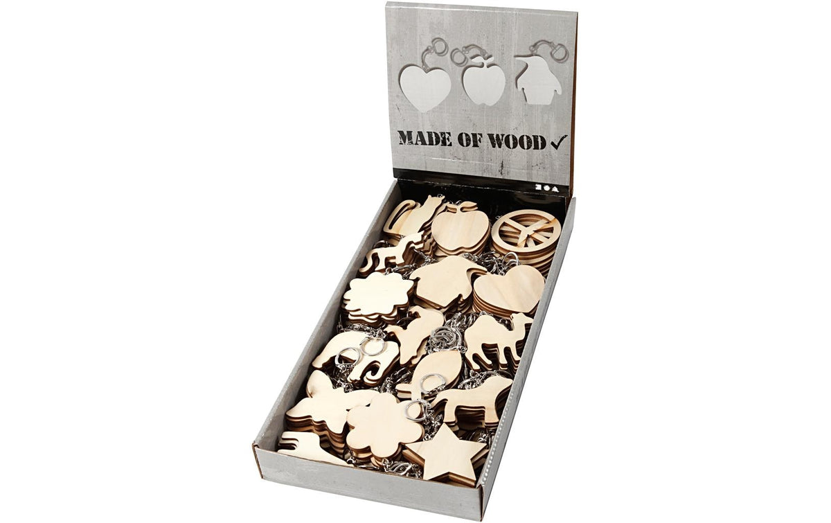 Creativ Company Schlüsselanhänger – eckig, Mischholz/MDF, braun, 70 × 70 mm, 3 mm