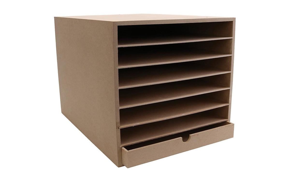 Creativ Company Dokumentenablage 6 Fächer für A3, Karton, Braun, 320 × 320 × 450 mm