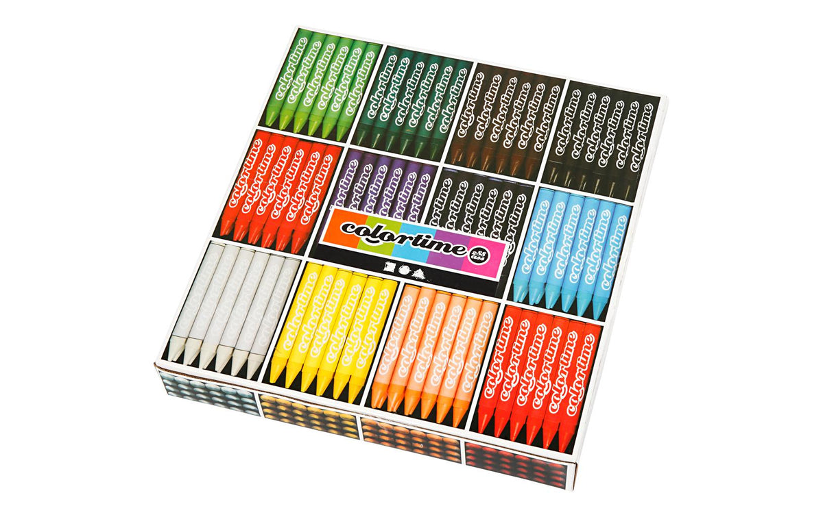 Creativ Company Colortime Wachsmalkreiden – 288 Stk., waschbar, Kunststoffkasten