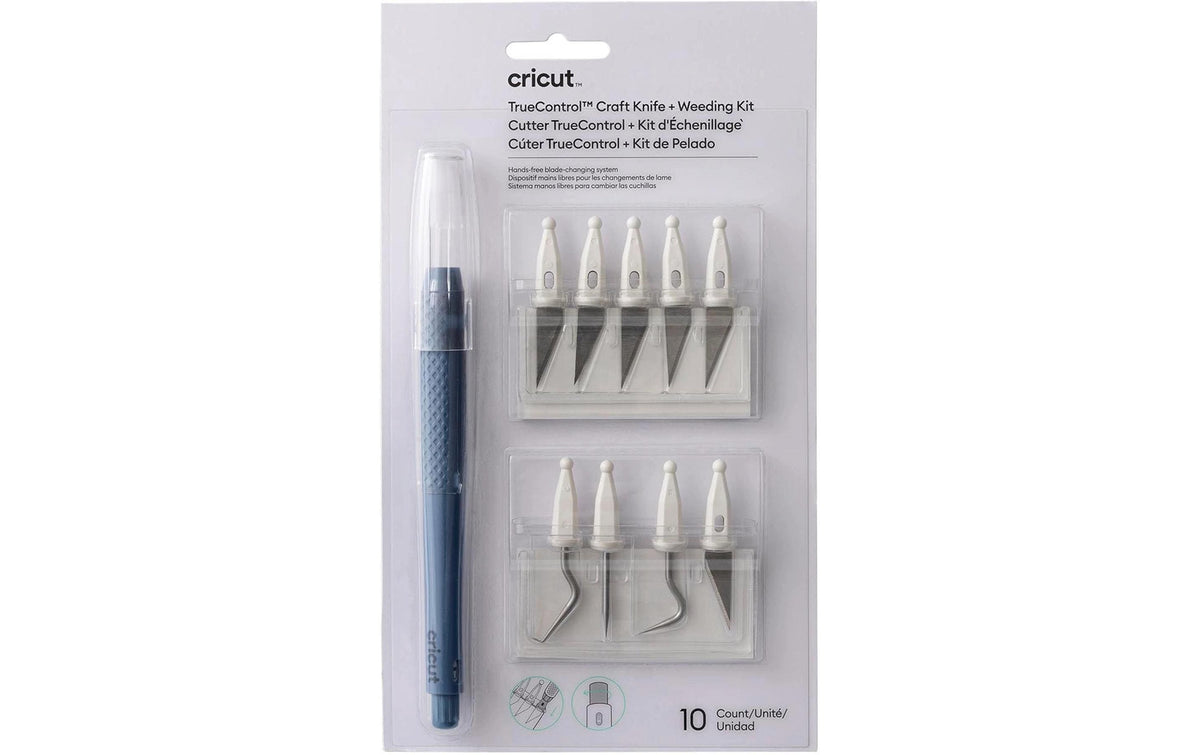 Cricut Entgitterungs- und Messerklingen-Set, Blau, inkl. 6 Ersatzklingen