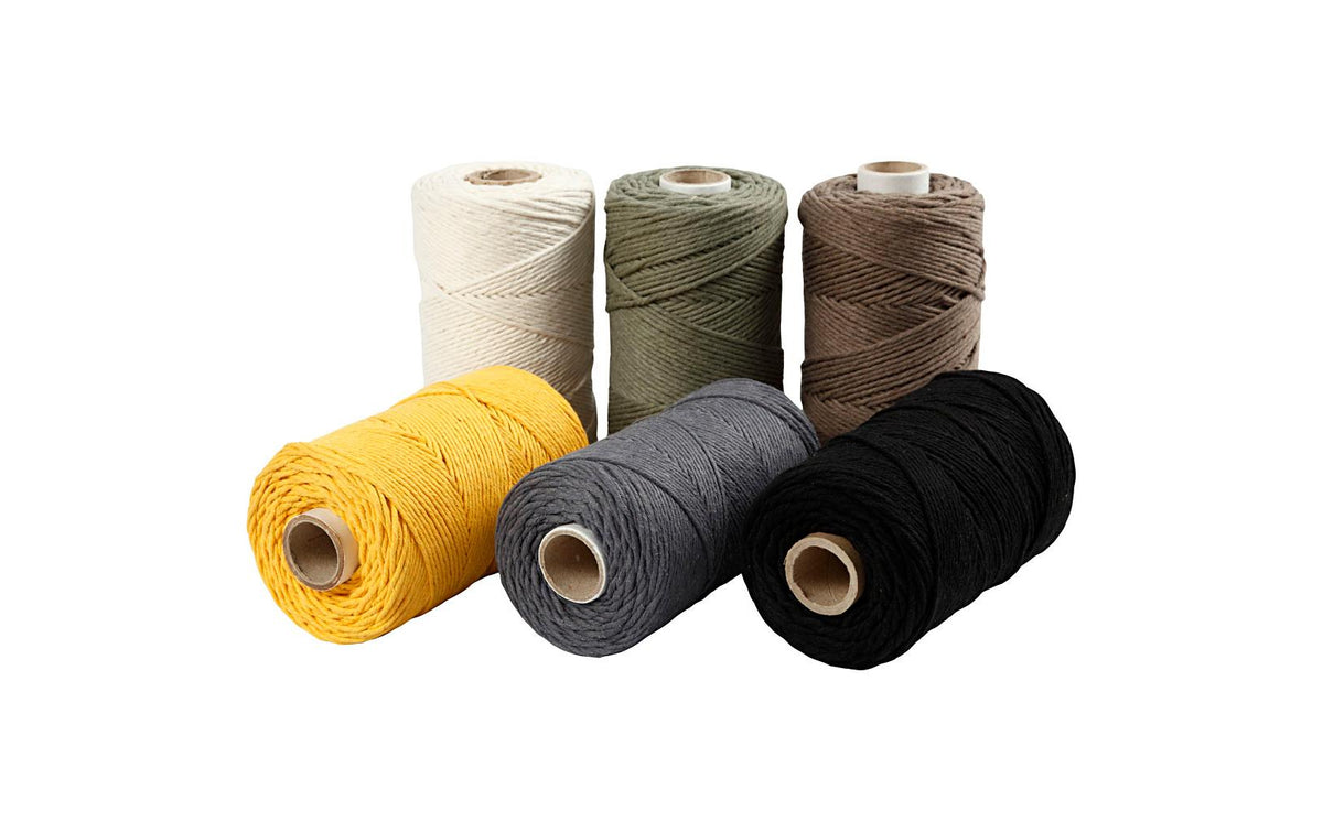 Creativ Company Makramee-Kordel Assortiert – Ø 2 mm, 198 m, Baumwolle/Polyester