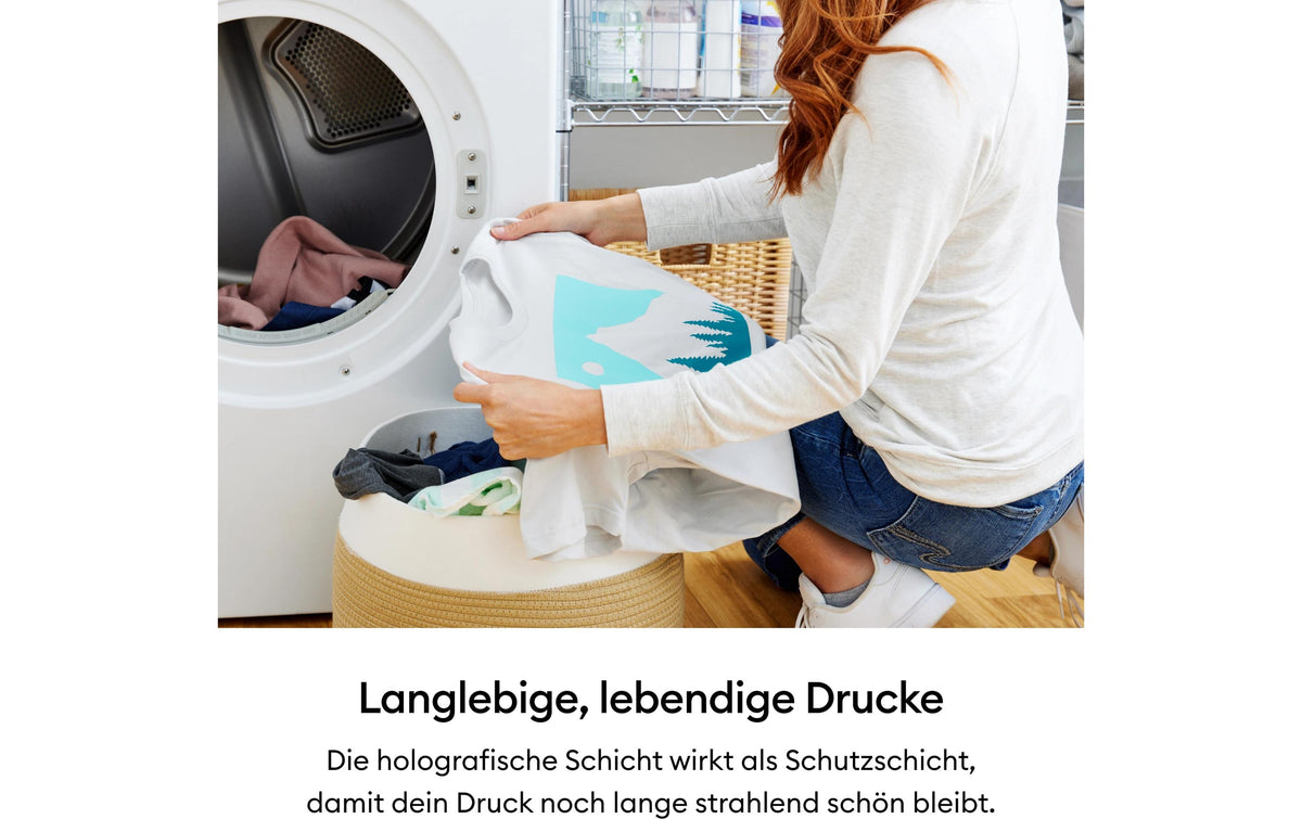 Cricut Aufbügelfolie Mehrfarbig, holografisch – A4, Inkjet, 4 Blatt