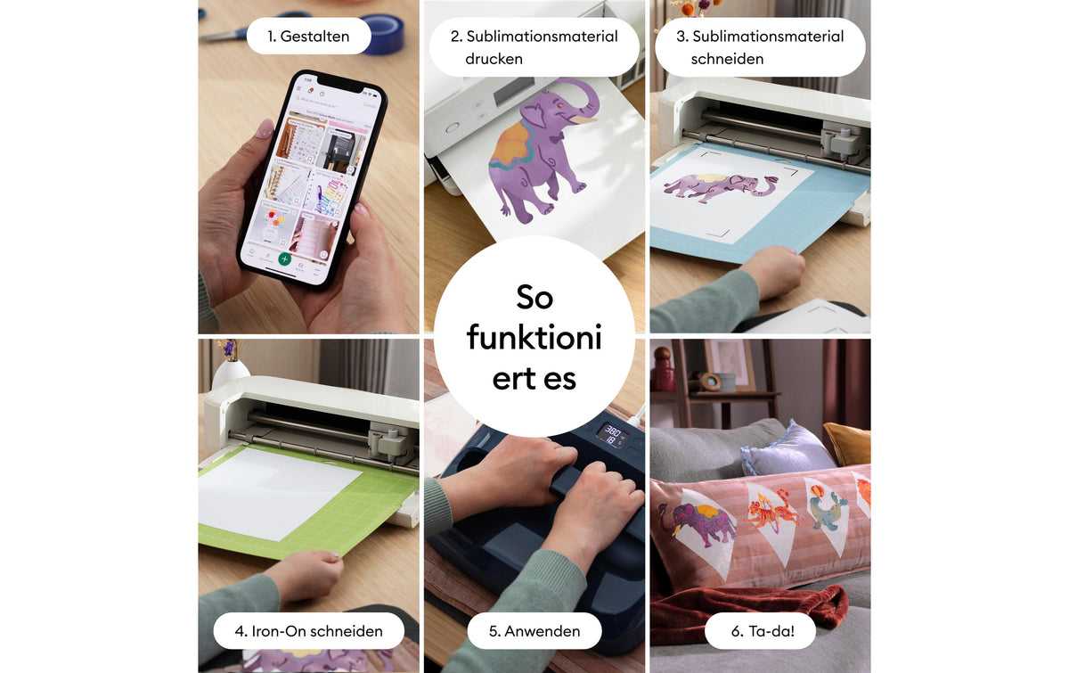 Cricut Aufbügelfolie Weiss (Glitzer) – A4, Sublimation, 4 Blatt