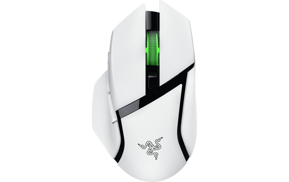 Razer Basilisk V3 X HyperSpeed – Gaming-Maus – Kabellos (Bluetooth/2,4 GHz), 18000 DPI, Rechts, Weiss