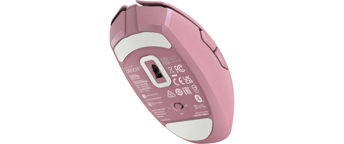 Razer Orochi V2 Quartz – Gaming-Maus – Kabellos (Bluetooth/2,4 GHz), 18000 DPI, Beidhändig, Rosa