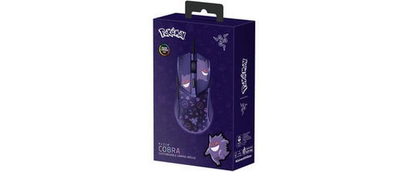 Razer Cobra Pokémon Gengar Edition – Gaming-Maus – Kabelgebunden (USB‑A), 8500 DPI, RGB-Beleuchtung, rechts