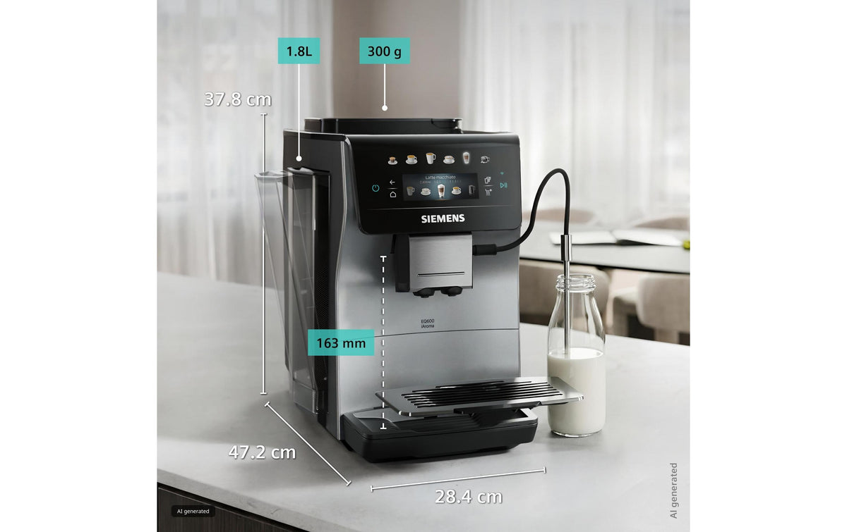 Siemens TP603E07 Kaffeevollautomat – 1,8 l, 300 g Bohnenbehälter, 15 bar, Milchaufschäumer