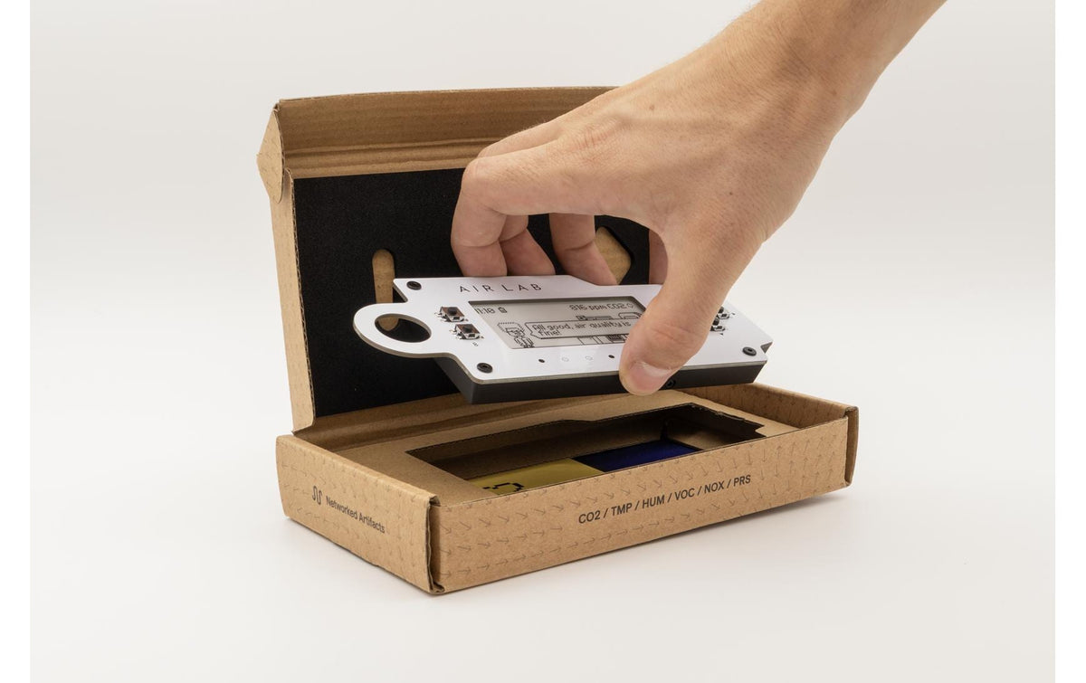Air lab Multisensor/Raumsensor, Bluetooth, CO2, VOC & NOx, App-kompatibel – Silber