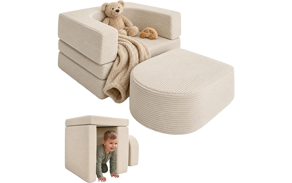 Relaxdays Modularer Kinderstuhl – 65 × 65 × 40 cm – Schaumstoff – Beige