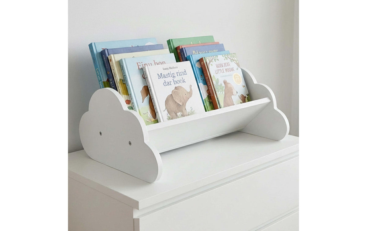Relaxdays Wandregal Wolke, 1 Boden – 43 × 29 × 17 cm – MDF – Weiss