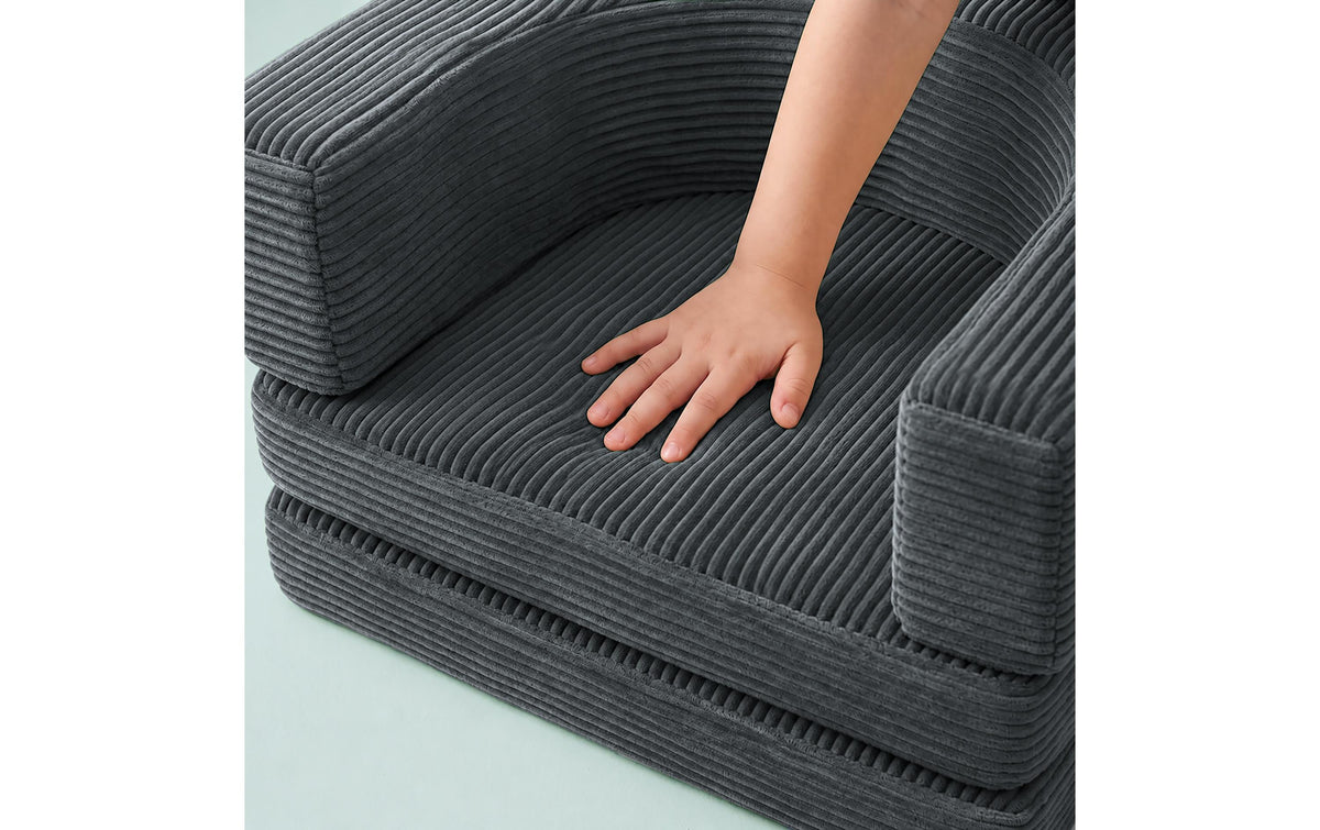 Relaxdays Beistelltisch Modulares Spielsofa – 108 × 50 × 32 cm – Kunststoff & Polyester – Grau – mit 10 Teilen