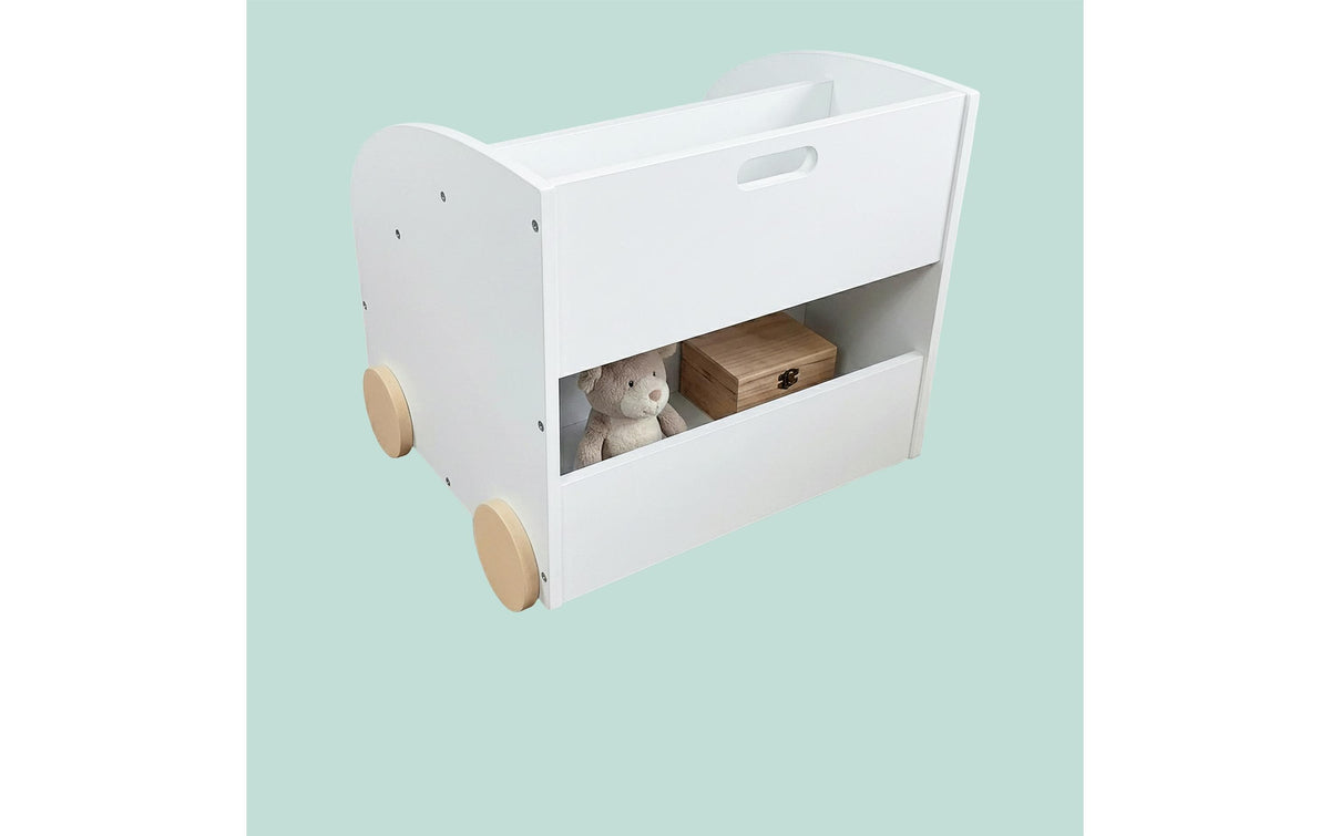 Relaxdays Kinder-Bücherregal – 3 Böden – 40 × 46 × 43,5 cm – hellbraun/weiss – MDF