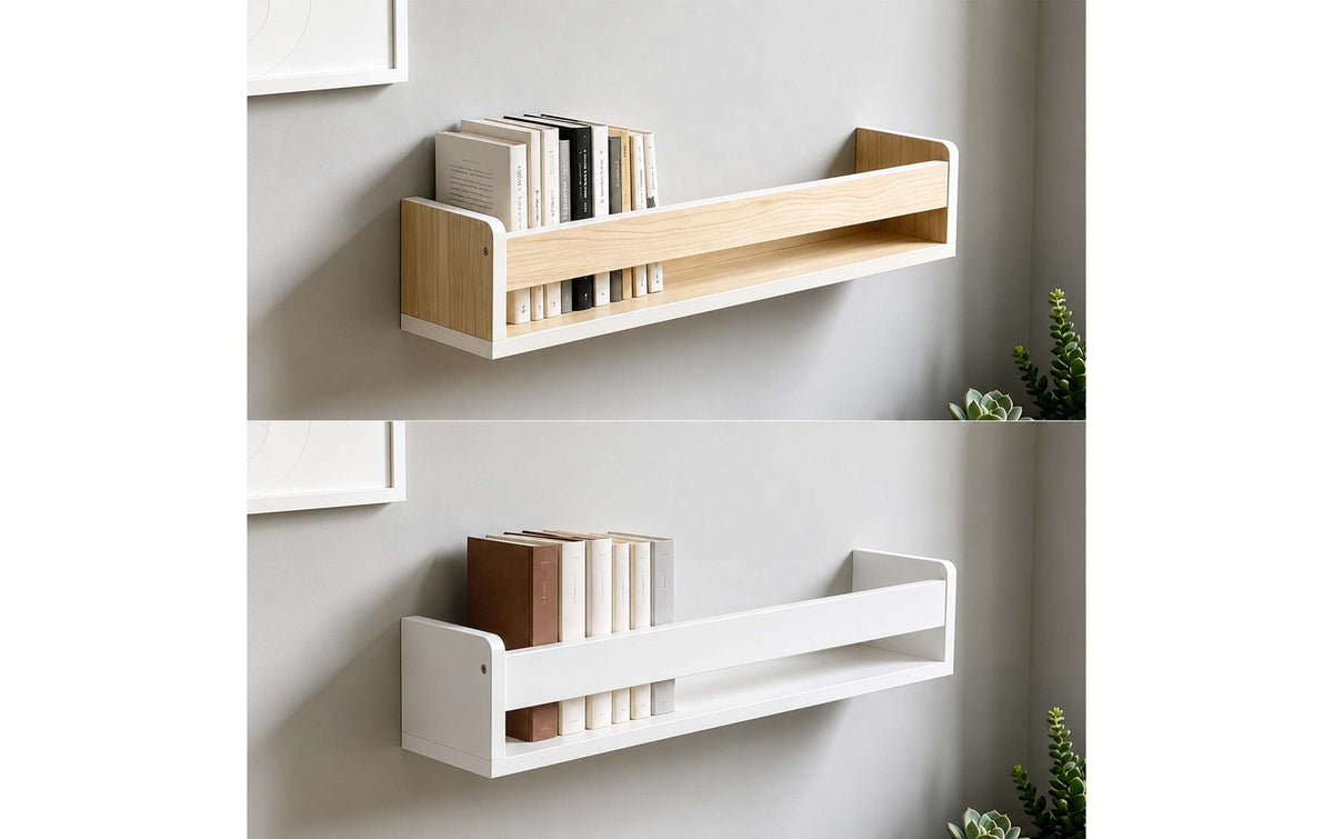 Relaxdays Wandregal – Wandmontage – 3 Böden – 58 × 12 × 10 cm – Hellbraun – MDF