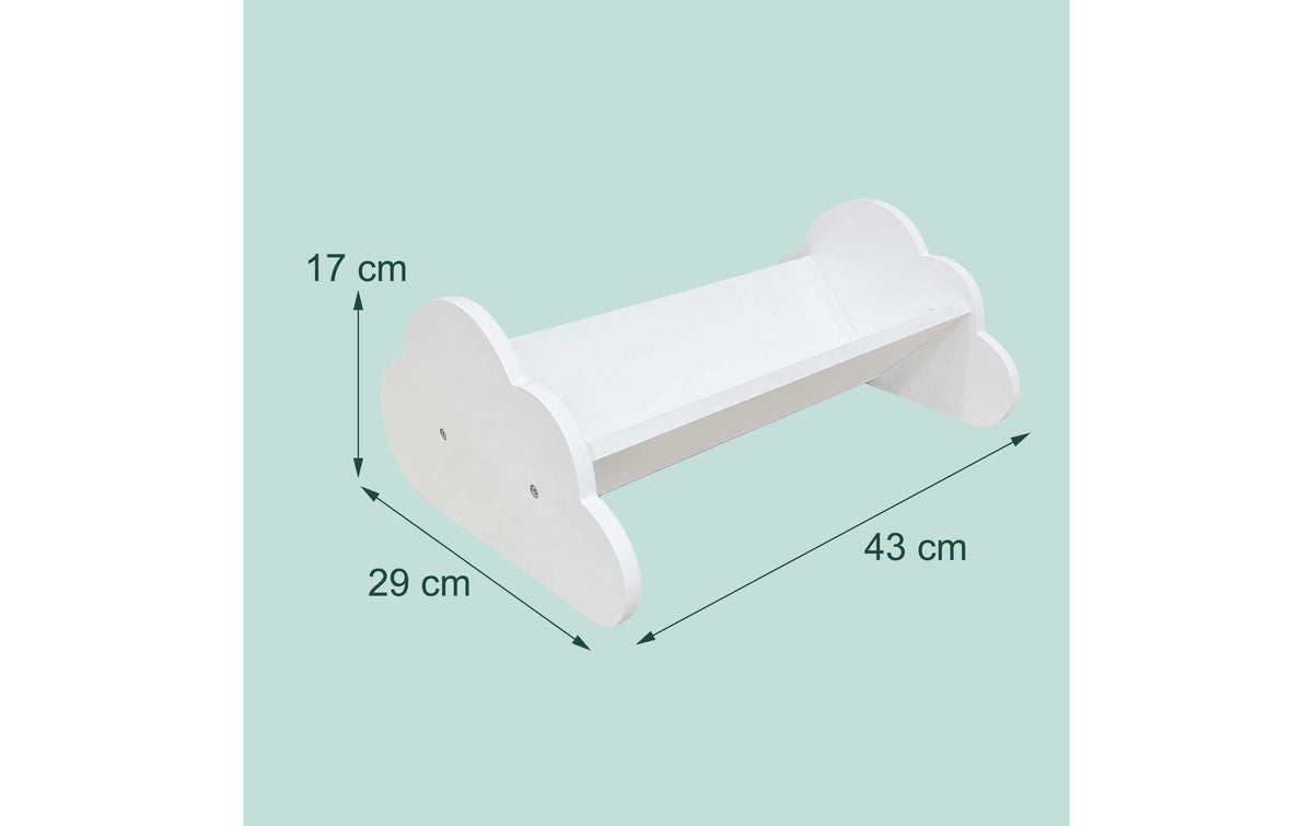 Relaxdays Wandregal Wolke, 1 Boden – 43 × 29 × 17 cm – MDF – Weiss
