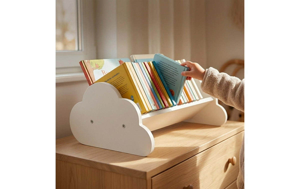 Relaxdays Wandregal Wolke, 1 Boden – 43 × 29 × 17 cm – MDF – Weiss