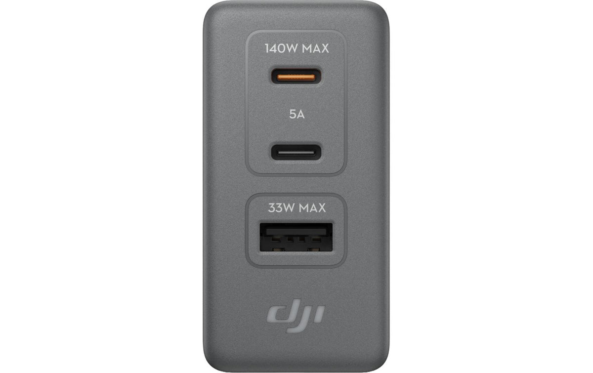 DJI Power USB-Wandladegerät 140 W – USB-C×2, USB-A×1, GaN, EU-Stecker (Typ C)