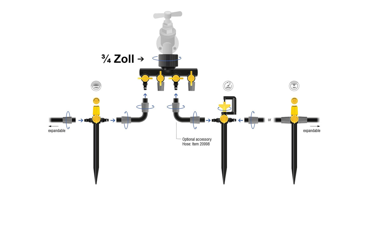 DeLOCK Sprinklerstecker T-Form Set – Ø 4,6 mm, Gelb, Schwarz, für 4,6 mm Anschluss