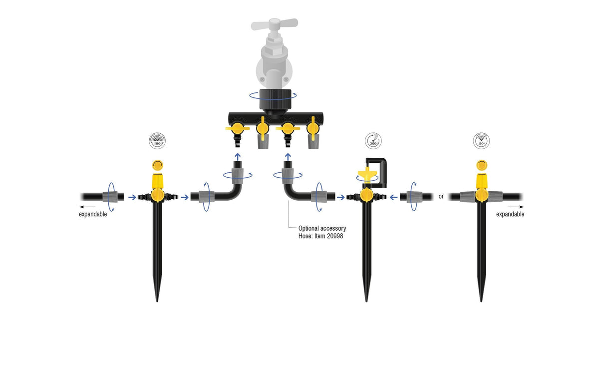 DeLOCK Sprinklerstecker T-Form Set – Ø 4,6 mm, Gelb, Schwarz, für 4,6 mm Anschluss