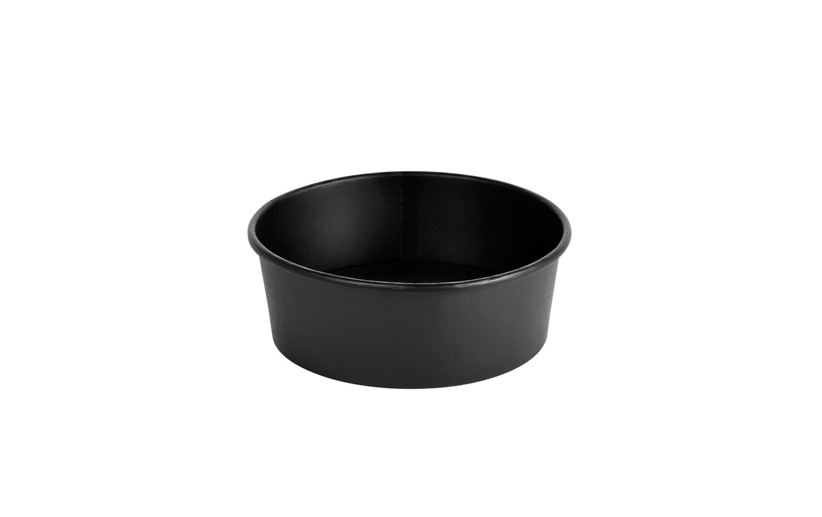 Duni Schale Ronda Wide+, Papier/Karton, PE-beschichtet, Ø 15 cm – 1,3 l, schwarz – FSC – 250 Stk.