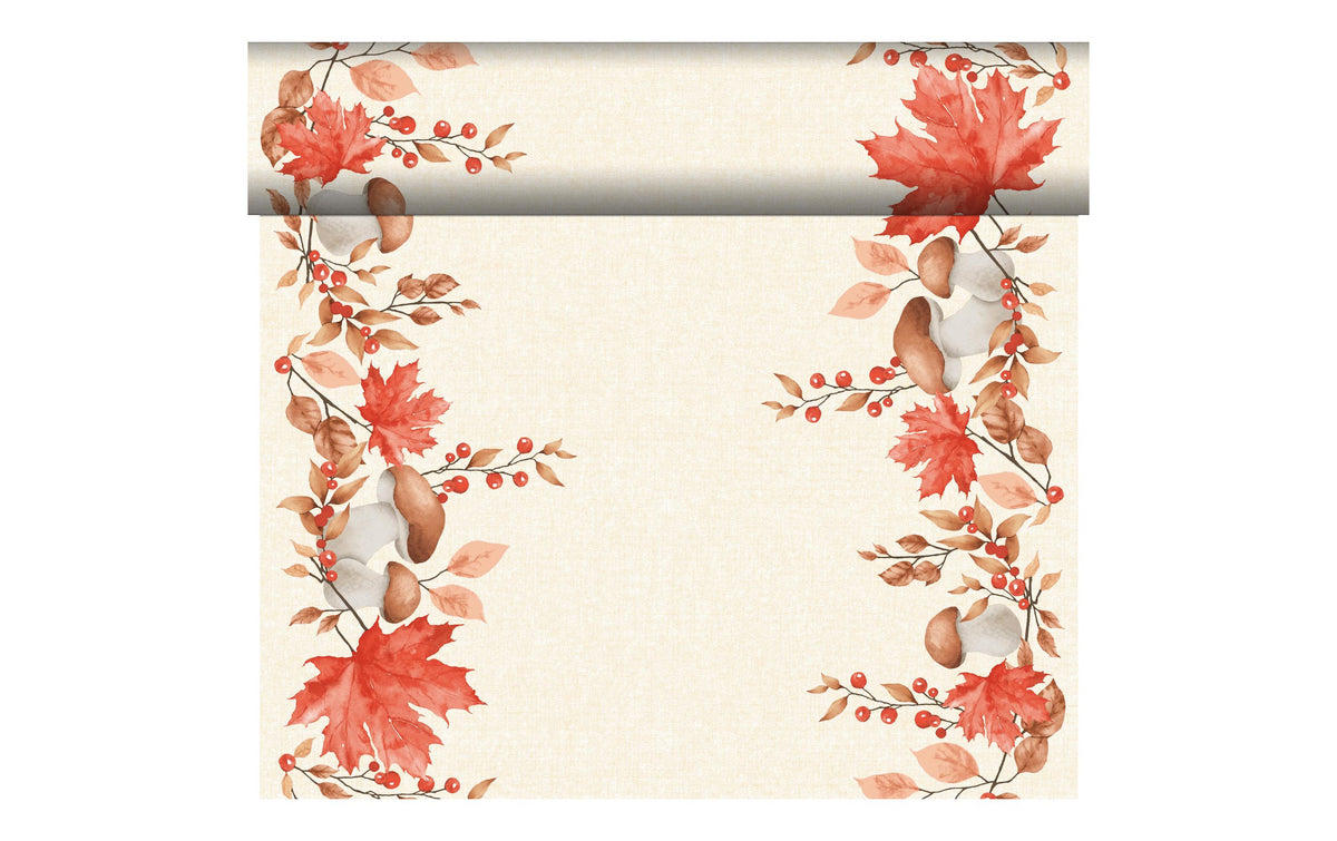Duni Tischläufer auf Rolle – 40 cm×24 m, Papier (Dunicel), weiss, Blätter, 4er-Pack, FSC