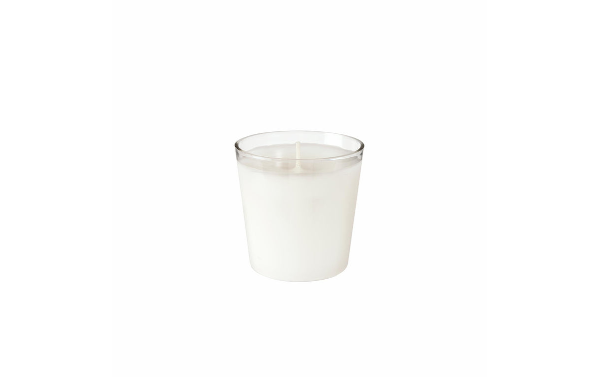 Duni Nachfüllkerze – Ø 6,5 × 6,5 cm – Paraffin, Weiss – 12-teilig