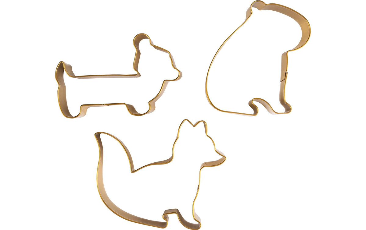 Dr. Oetker Holiday Joy – Muffinförmchen, 3-teilig, Edelstahl, Gold (Tiere)