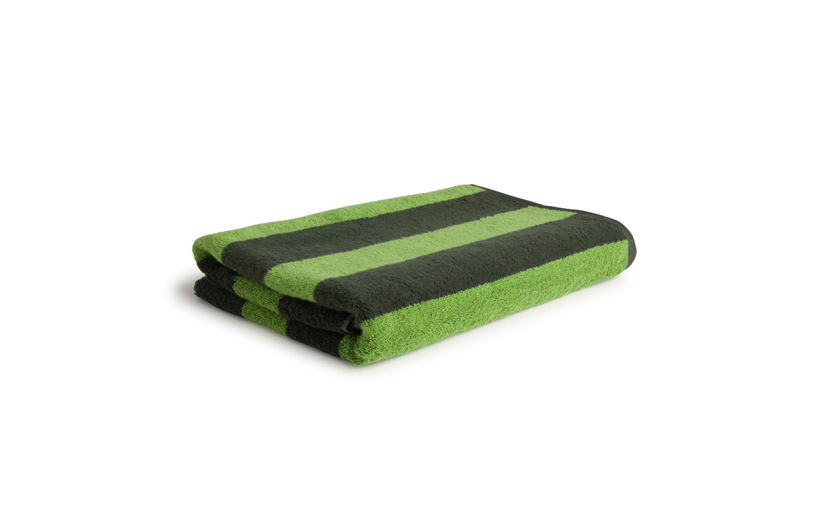 MÖVE Duschtuch SUWU Blockstreifen Doppelgewebe – 80 × 150 cm, Dunkelgrün/Hellgrün, 100% Baumwolle, 510 g/m², OEKO-TEX