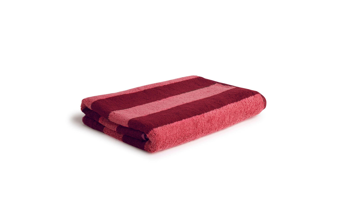 Möve Duschtuch SUWU Blockstreifen Doppelgewebe – 80×150 cm, Baumwolle, Frottee, 510 g/m², Koralle
