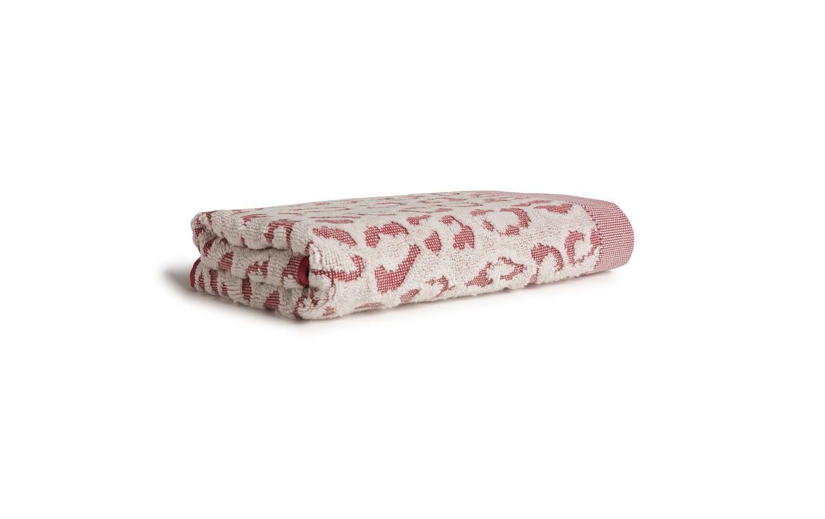 Möve Duschtuch Safari Spirit Leopard – 67 × 140 cm, Natur/Rot, Bambus/Baumwolle/Viskose, 580 g/m², OEKO-TEX