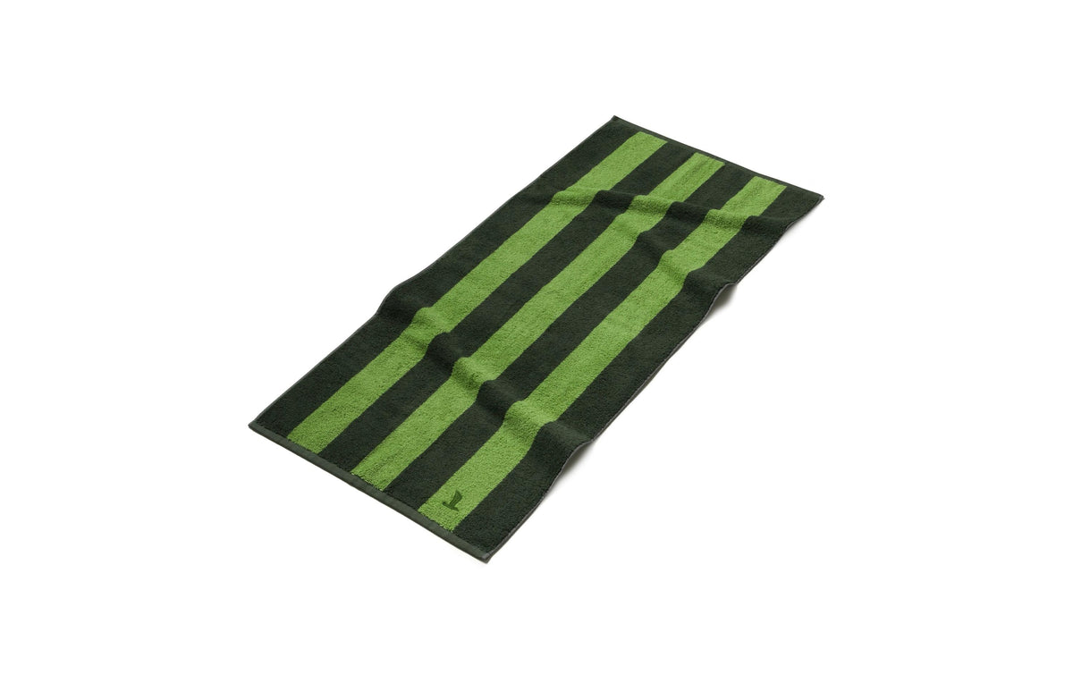 MÖVE Duschtuch SUWU Blockstreifen Doppelgewebe – 80 × 150 cm, Dunkelgrün/Hellgrün, 100% Baumwolle, 510 g/m², OEKO-TEX