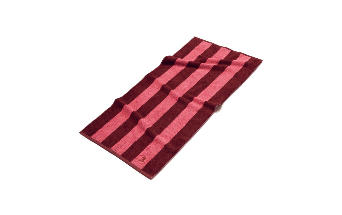 Möve Duschtuch SUWU Blockstreifen Doppelgewebe – 80×150 cm, Baumwolle, Frottee, 510 g/m², Koralle