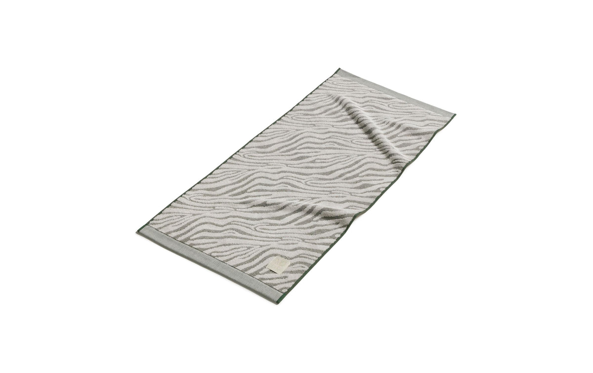 Möve Duschtuch Safari Spirit Zebra – 67×140 cm, Bambus, Baumwolle, Viskose, 580 g/m², Grau/Grün