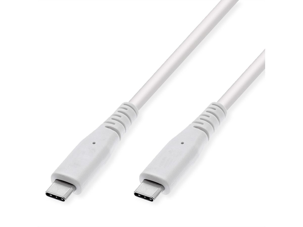 VALUE USB-C auf USB-C Kabel – USB 3.2 Gen 2 (10 Gbit/s) – 3 m – PD 60 W – Geschirmt, TPE-Mantel – Weiss