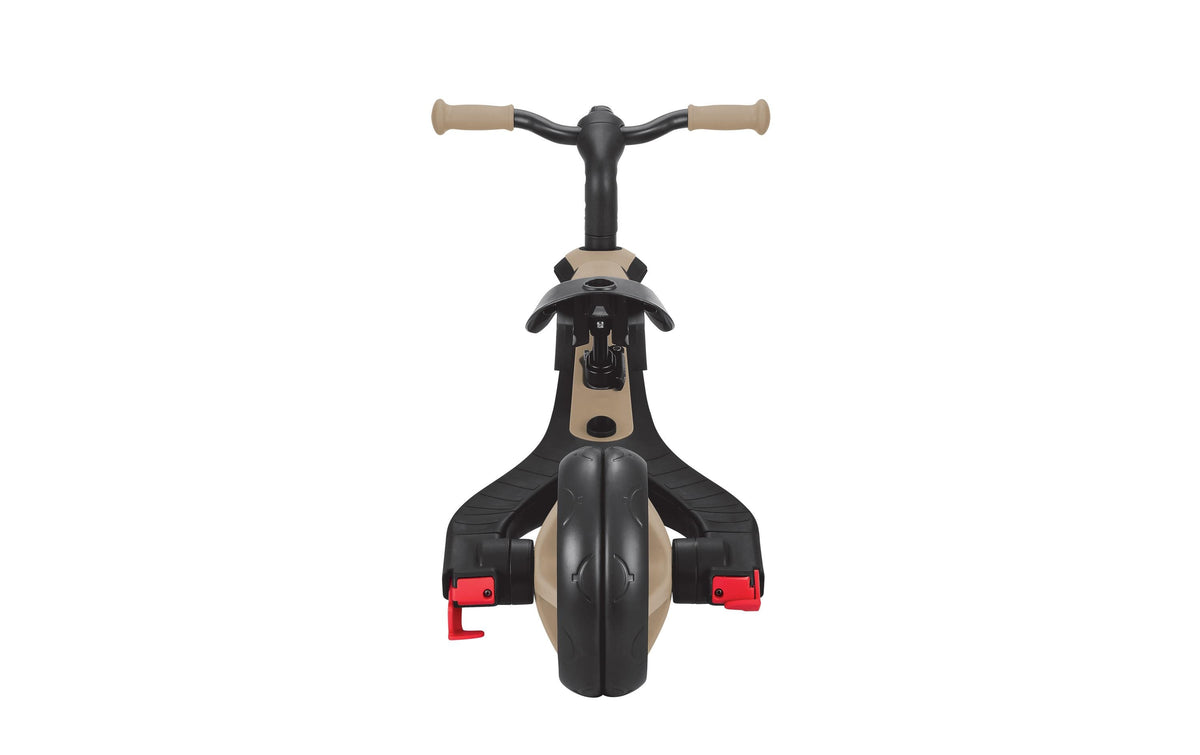 Globber Explorer Trike 4in1 – mit Schiebestange, Gurt, Fussstütze – ab 10 Monaten – TPR – beige