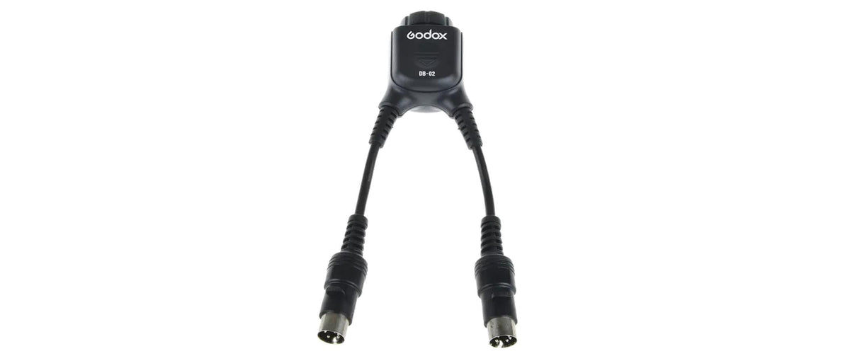 Godox DB-02 Y-Kabel 2-auf-1 – gerader Stecker, gewinkelte Buchse – für Godox Propac PB960