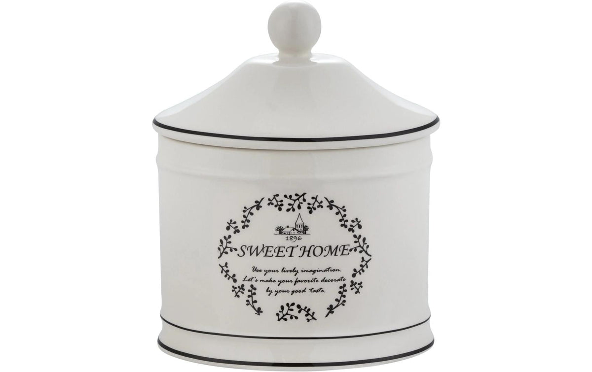 Diaqua Aufbewahrungsbox Sweet Home – Ø13,9×15,5 cm, Keramik, Weiss