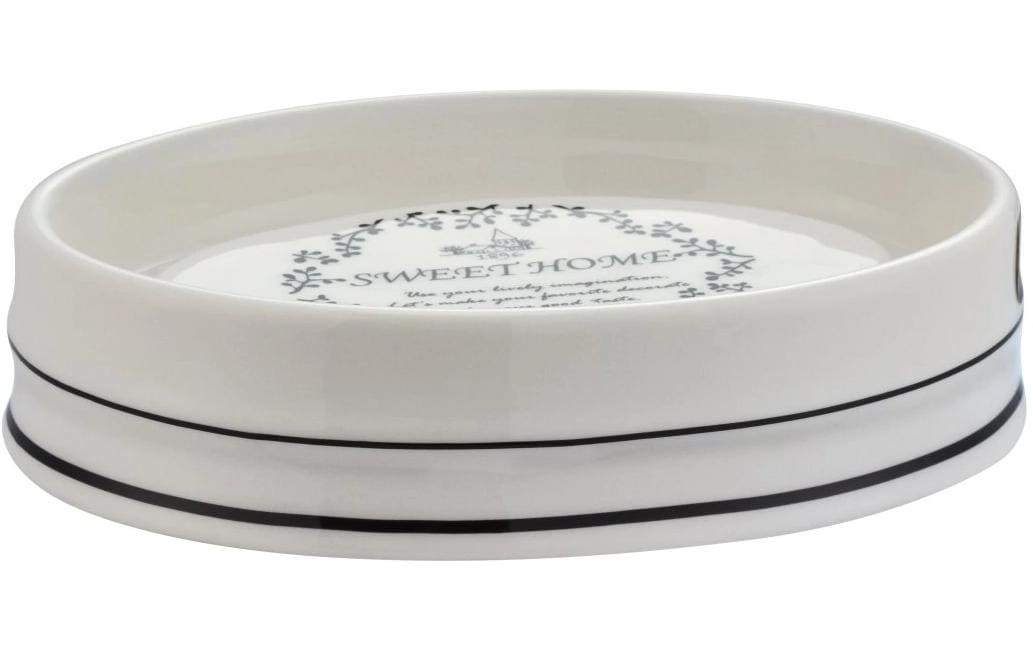 Diaqua Seifenschale Sweet Home – Ø14×3,5 cm, Keramik, Weiss