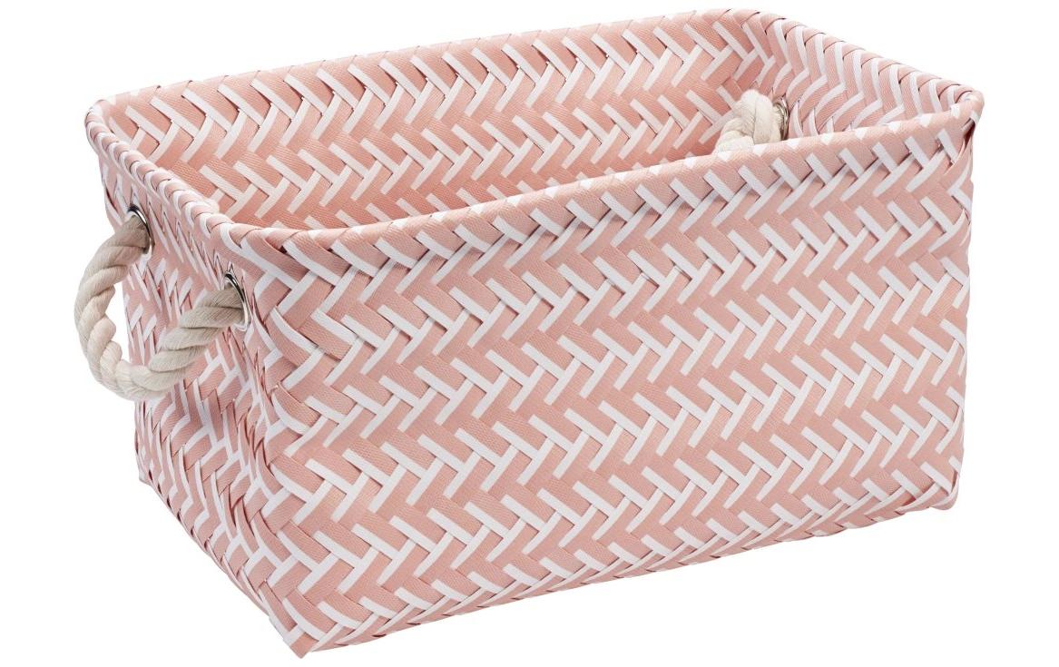 Diaqua Aufbewahrungskorb – Baumwolle/Polypropylen – Rosa/Weiss – 210 × 160 × 310 mm