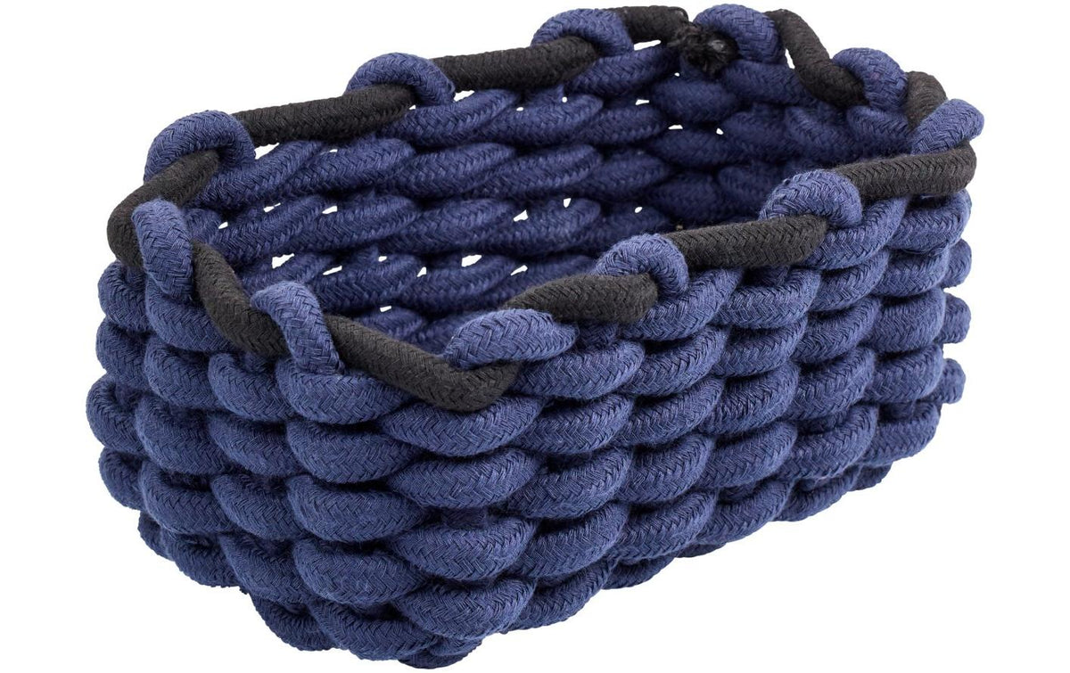 Diaqua Cord Aufbewahrungskorb – Baumwolle – Dunkelblau – 200 × 100 × 140 mm