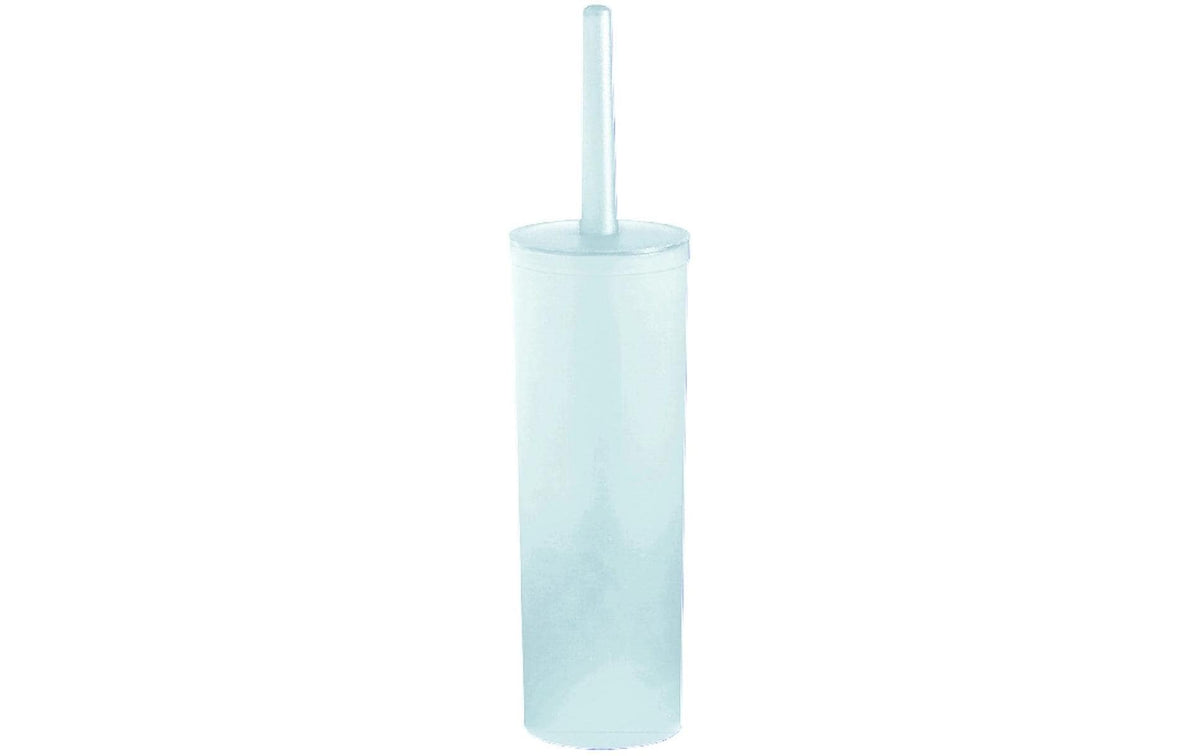 Diaqua WC-Bürstenset – Polypropylen, transparent, weiss, mit Deckel, Kopf austauschbar, H 38,5 cm, Ø 9,5 cm