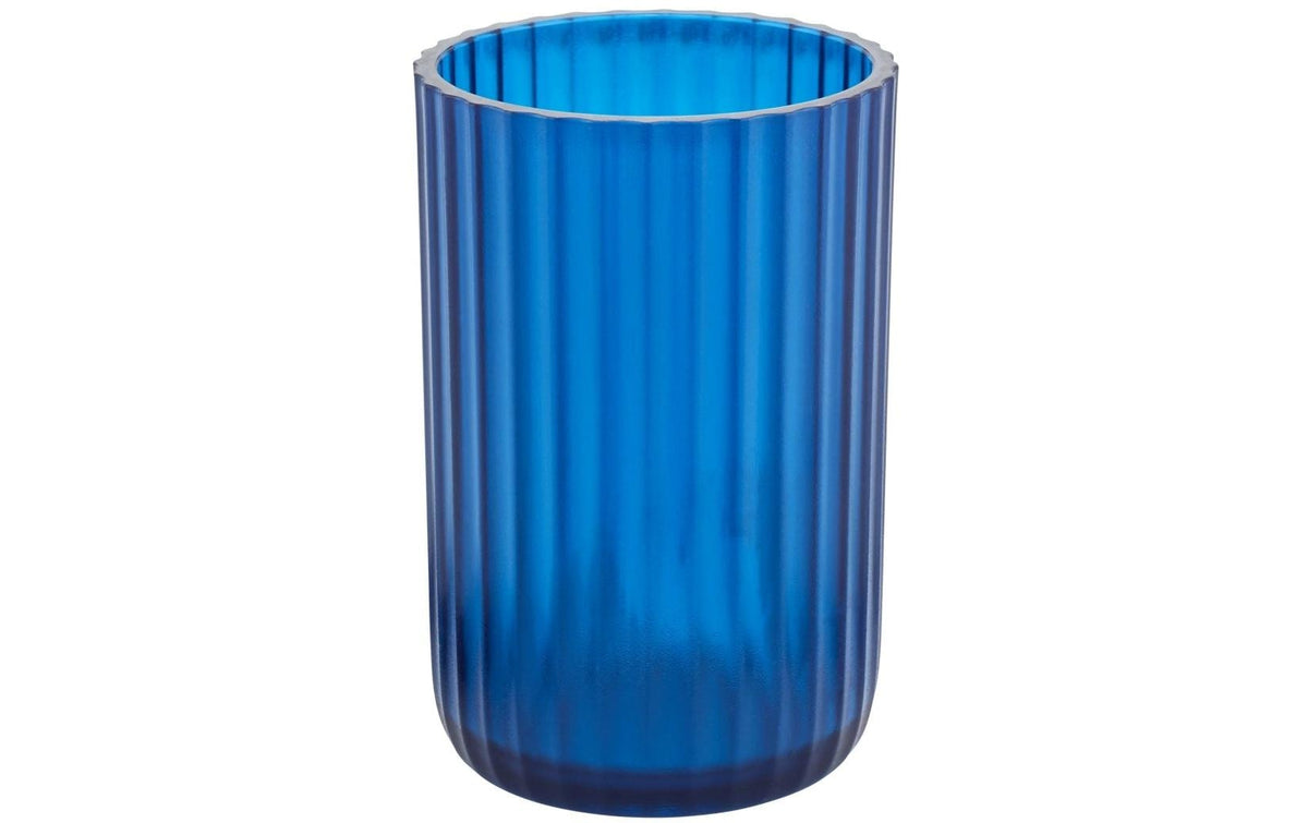 Diaqua Zahnputzbecher Priscilla – Ø7×11 cm, Kunststoff, Blau/Transparent
