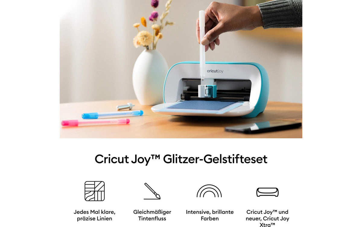 Cricut Gel Joy Gelstifte – gold/schwarz/silber, 8 mm Strich, glitzernd, für Cricut Joy & Cricut Joy Xtra