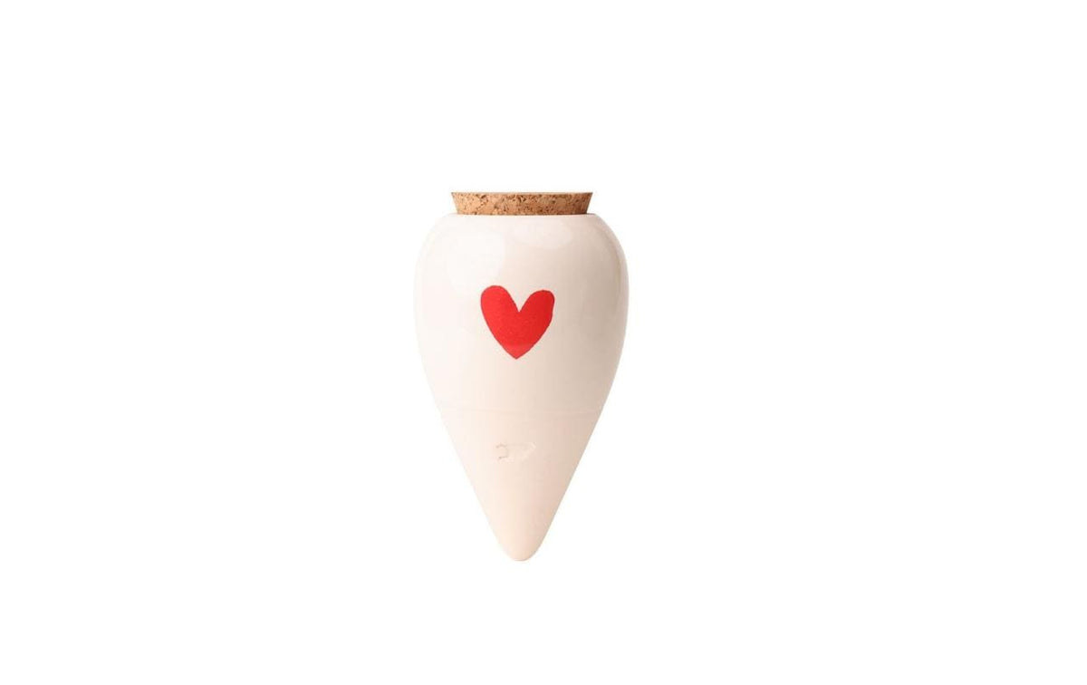 Pepin Wasserspender Olla Herz – Ø 9,5 × 17 cm – Ton, weiss