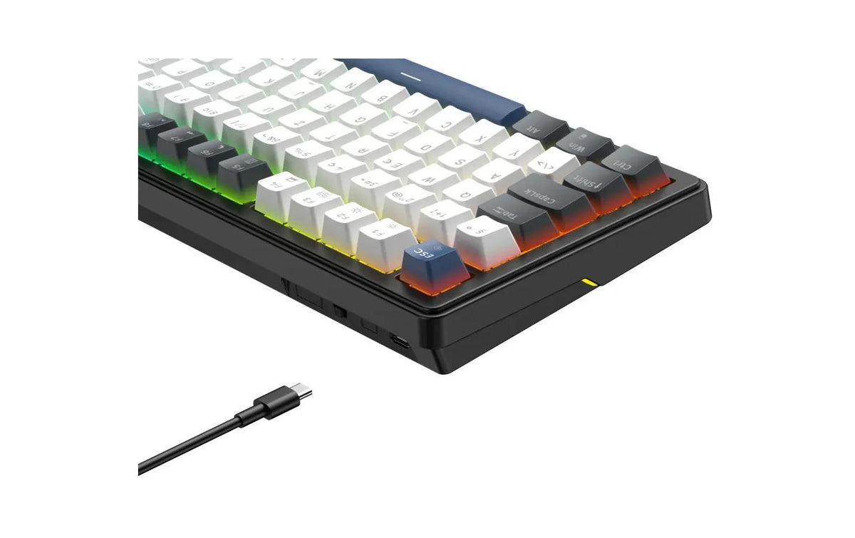 Deltaco Gaming DK480 – Gaming-Tastatur 75% – Mechanisch – Verkabelt – QWERTZ (CH) – RGB
