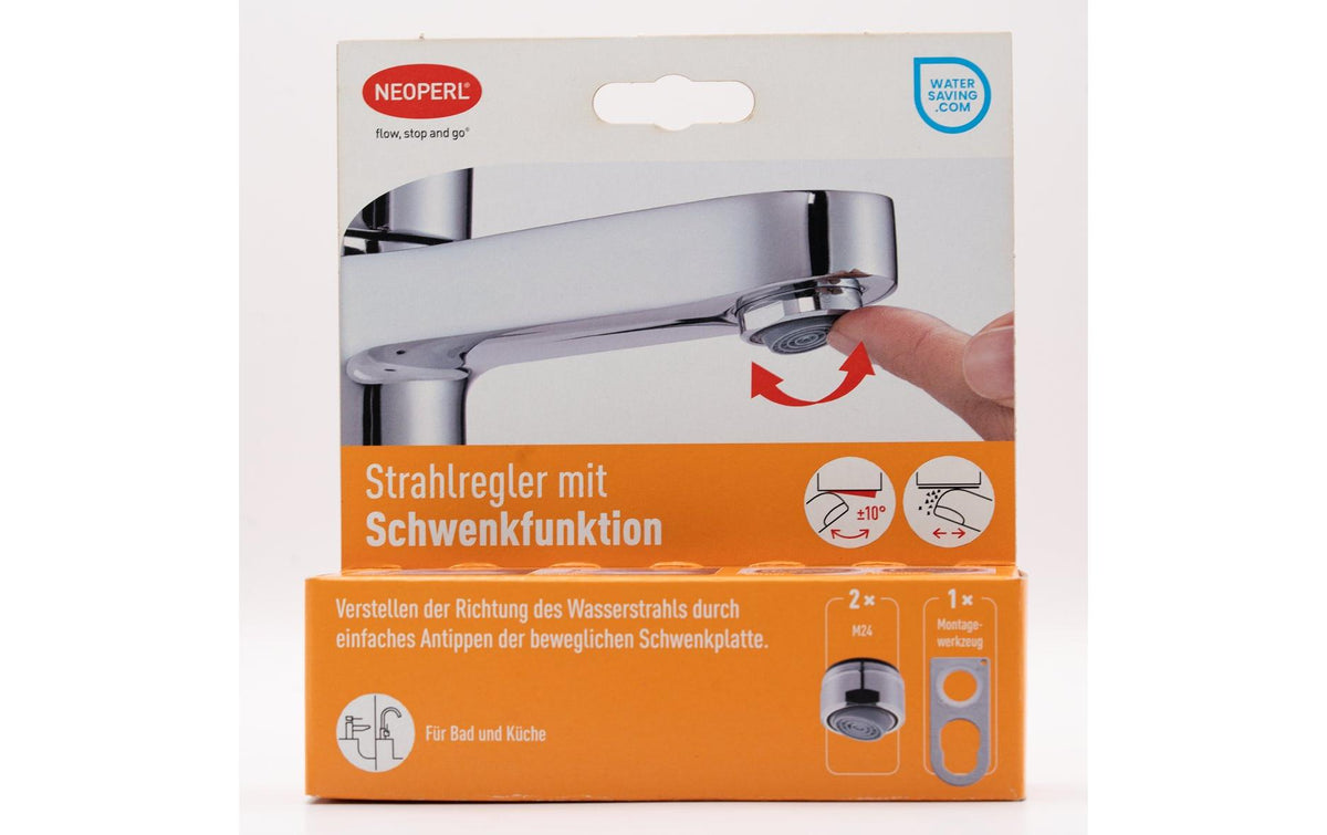Neoperl Strahlregler mit Schwenkfunktion – M24×1, 6 l/min, Messing, 24 × 24 × 16 mm, für Armatur