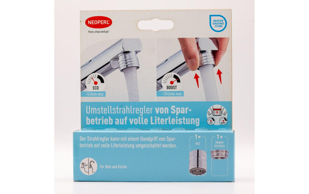 Neoperl Umstellstrahlregler Sparbetrieb – Anschluss M24×1, ca. 10 l/min, Metall, für Armatur