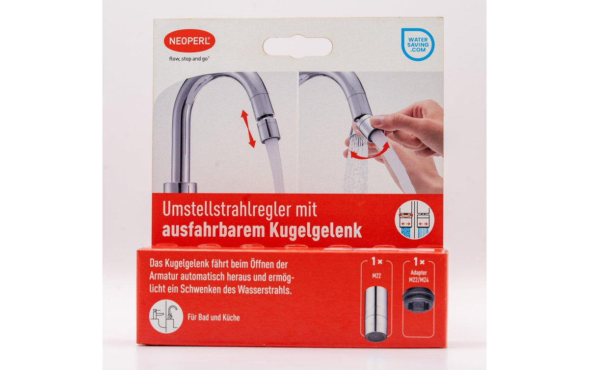 Neoperl Umstellstrahlregler – 2,4×2,4×4,9 cm, Messing, für Armaturen mit M22x1-Gewinde