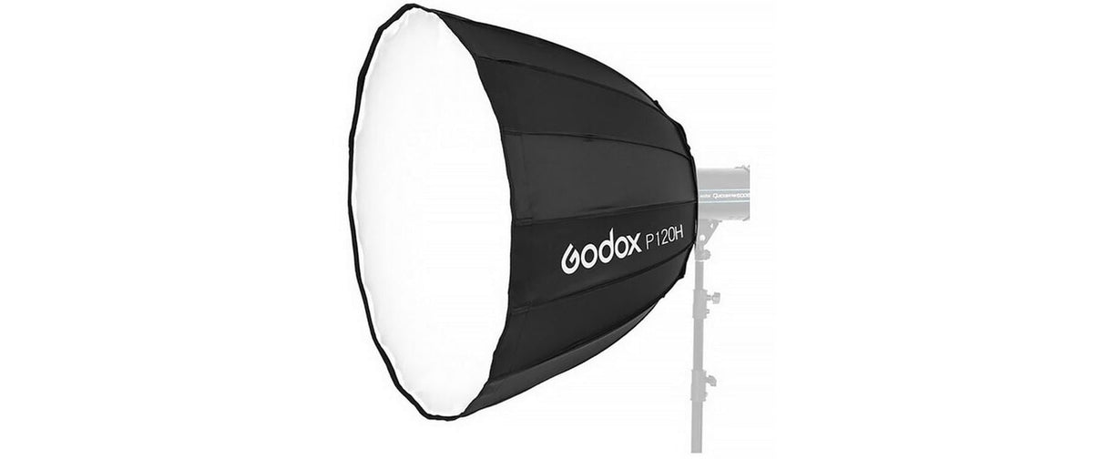 Godox P120H Softbox (parabolisch) 120 cm – für Bowens-Mount – Schwarz/Silber