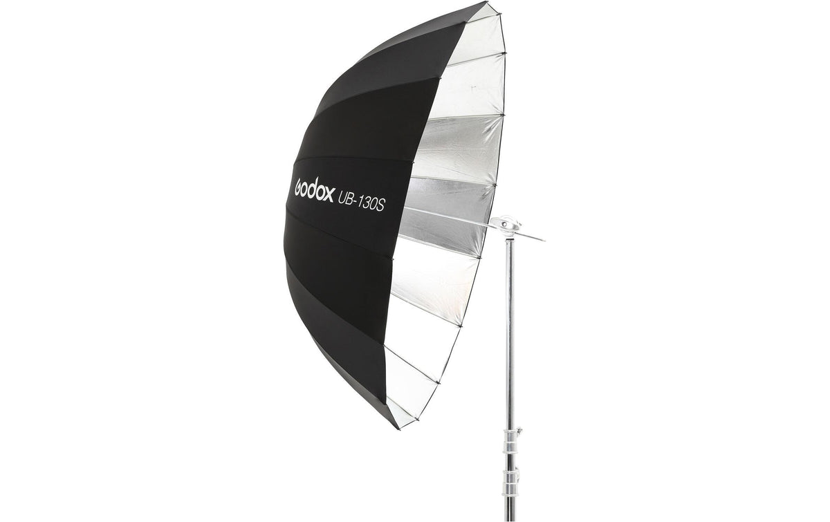 Godox UB-130S Parabolschirm – 1300 mm – für Blitz- und Dauerlicht – Schwarz/Silber